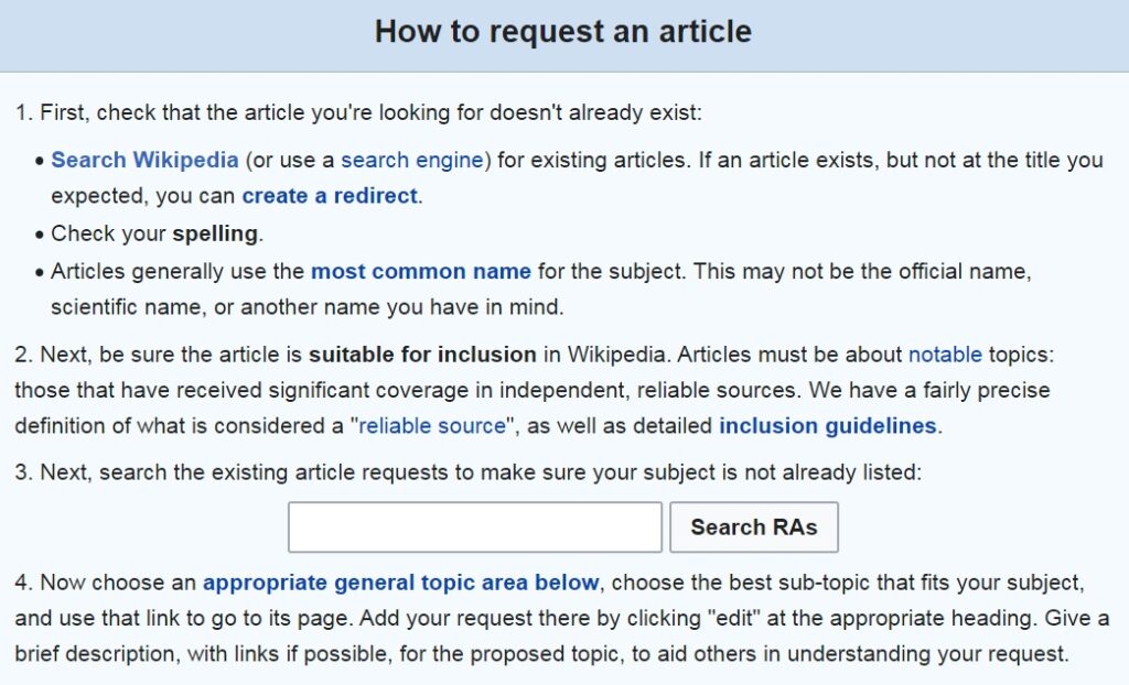 How To Request An Article on Wikipedia