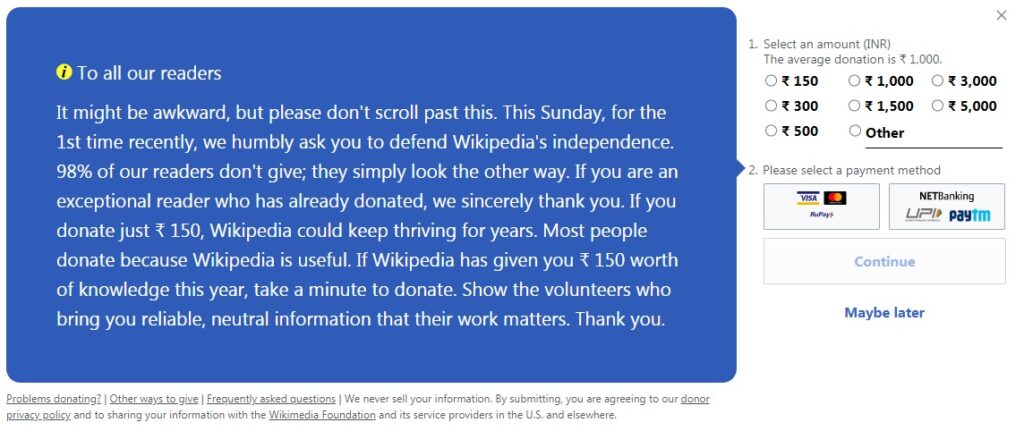 Defend Wikipedia's Independence By Donation