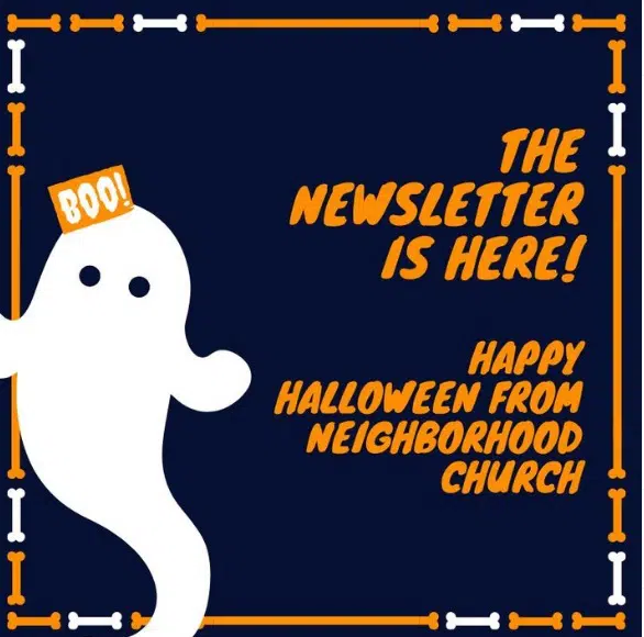 Halloween atmosphere in the design and text of the email newsletter